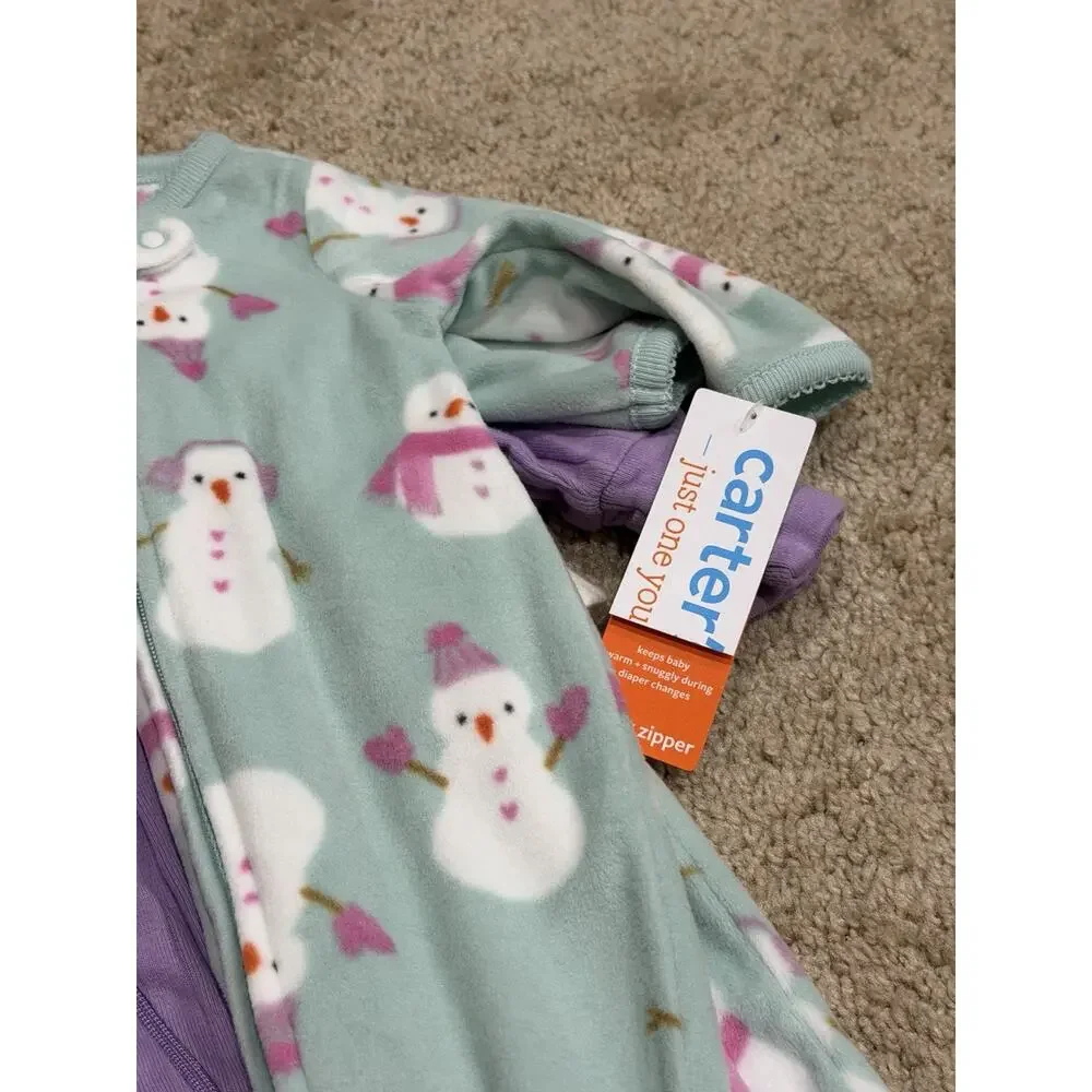 Newborn NB Girls Lot 9x Zip Sleeper Pajamas Footies EUC 3 Organic Cotton 1 NWT